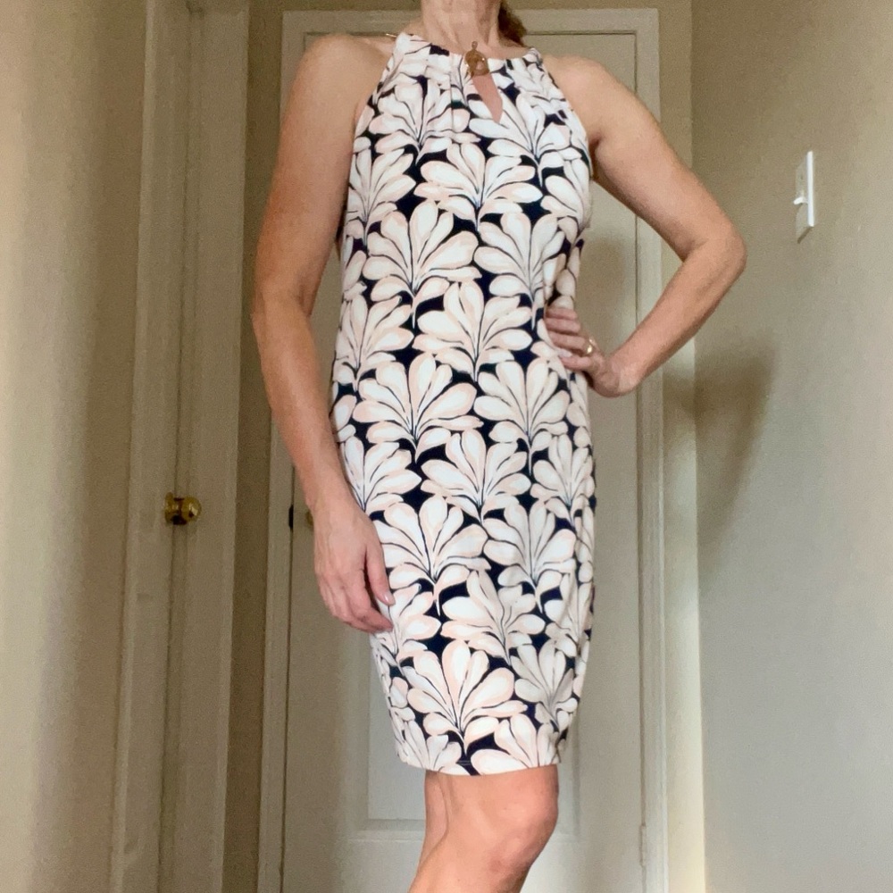 Floral dress with gold chain detail